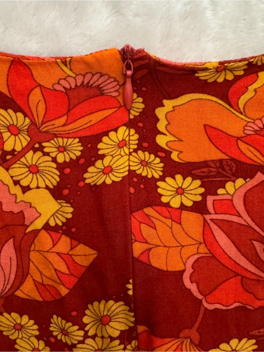 Cider Red Orange & Pink Floral Bell Sleeve Dress